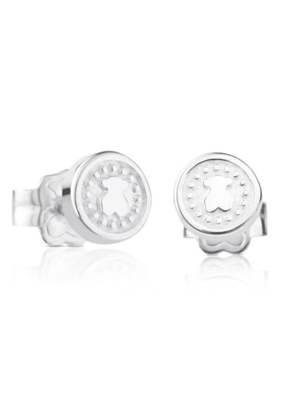 Authentic TOUS Aura Sterling Silver 925 Stud Earrings Minimalist Designer Jewelr